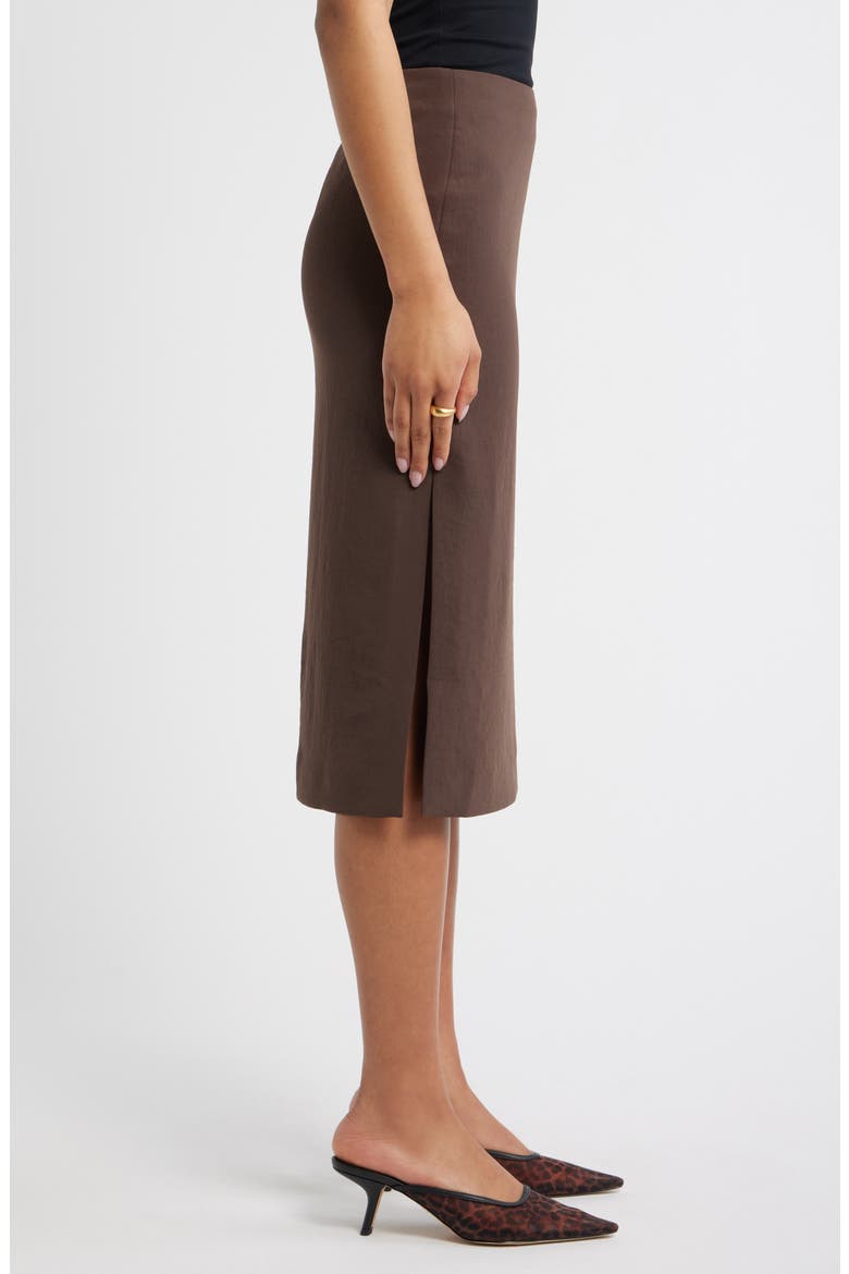 Curator Crepe Pencil Skirt, Alternate, color, BROWN SEAL