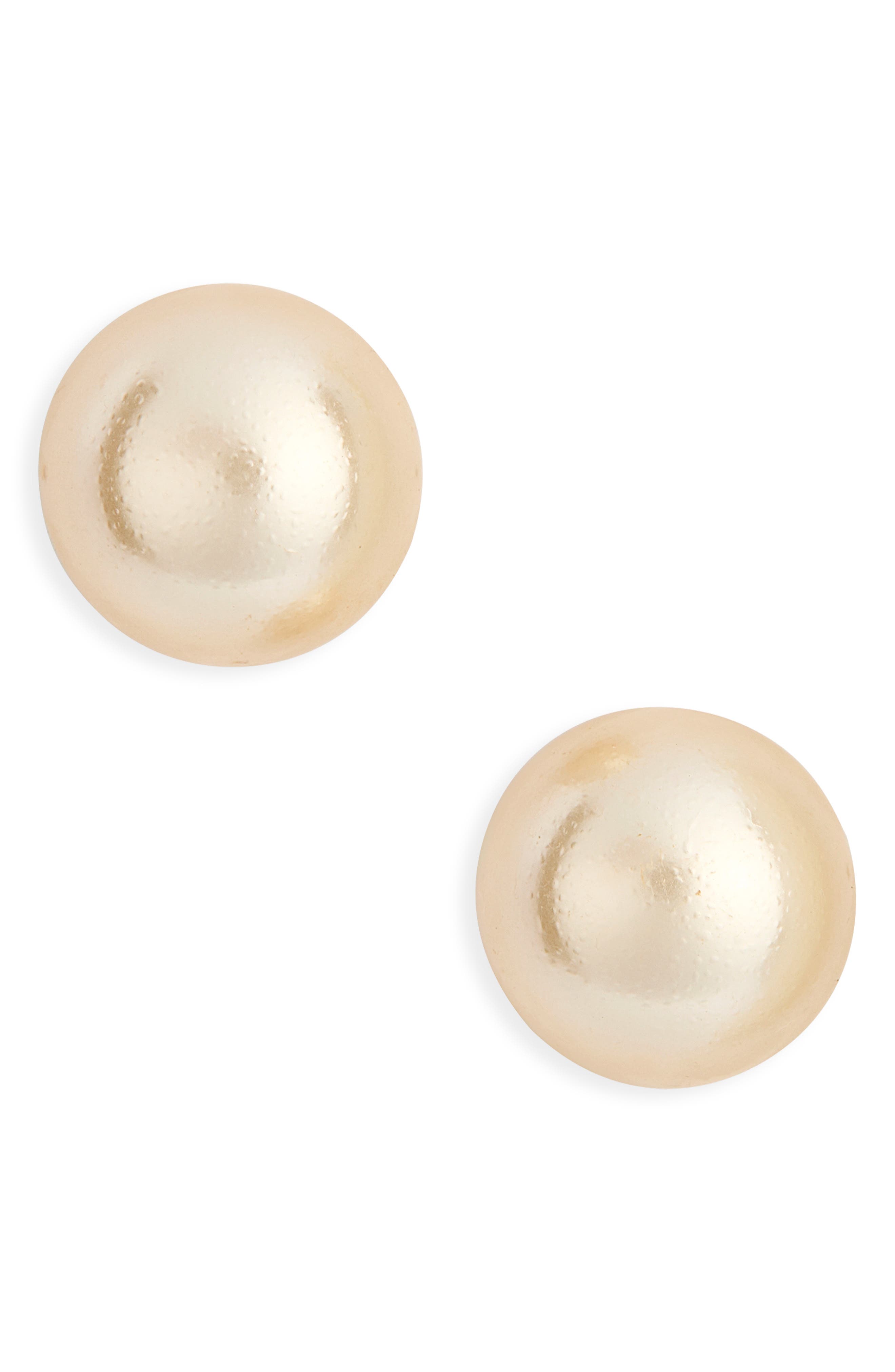 Kenneth Jay Lane Faux Pearl Stud Earrings