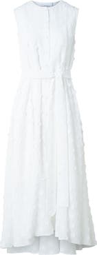 Akris punto Boho Clip Dot Techno Georgette Midi Shirtdress