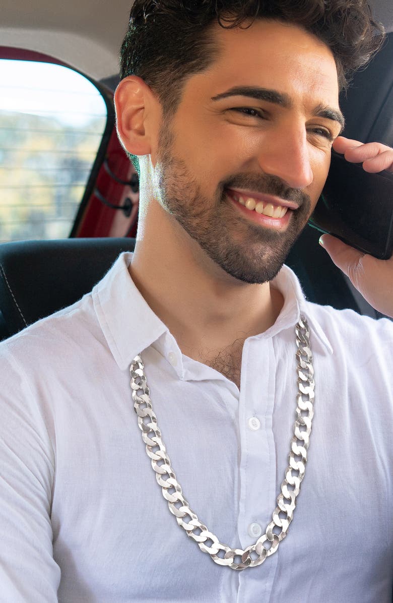 DELMAR Sterling Silver Curb Link Chain Necklace, Alternate, color, 