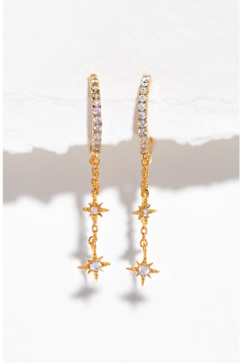 Skyshower Dangle Hoop Earrings, Alternate, color, GOLD