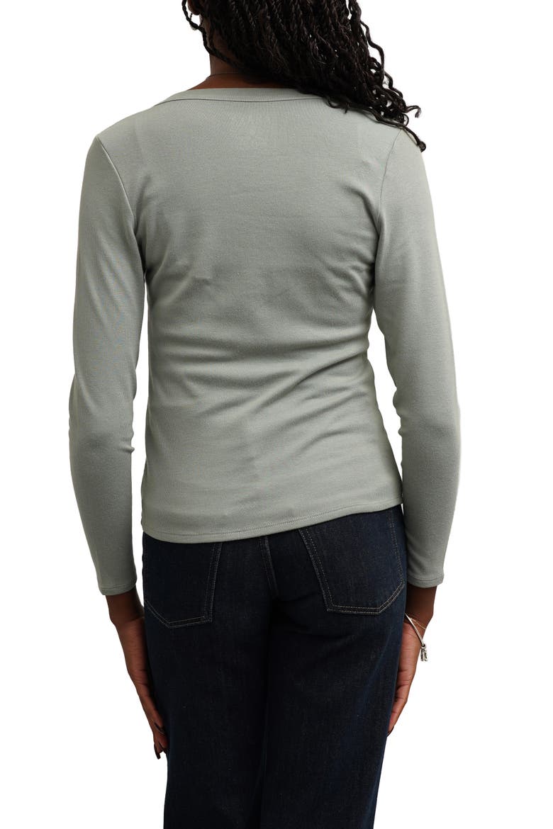 V-Neck Rib Top, Alternate, color, LILYPAD