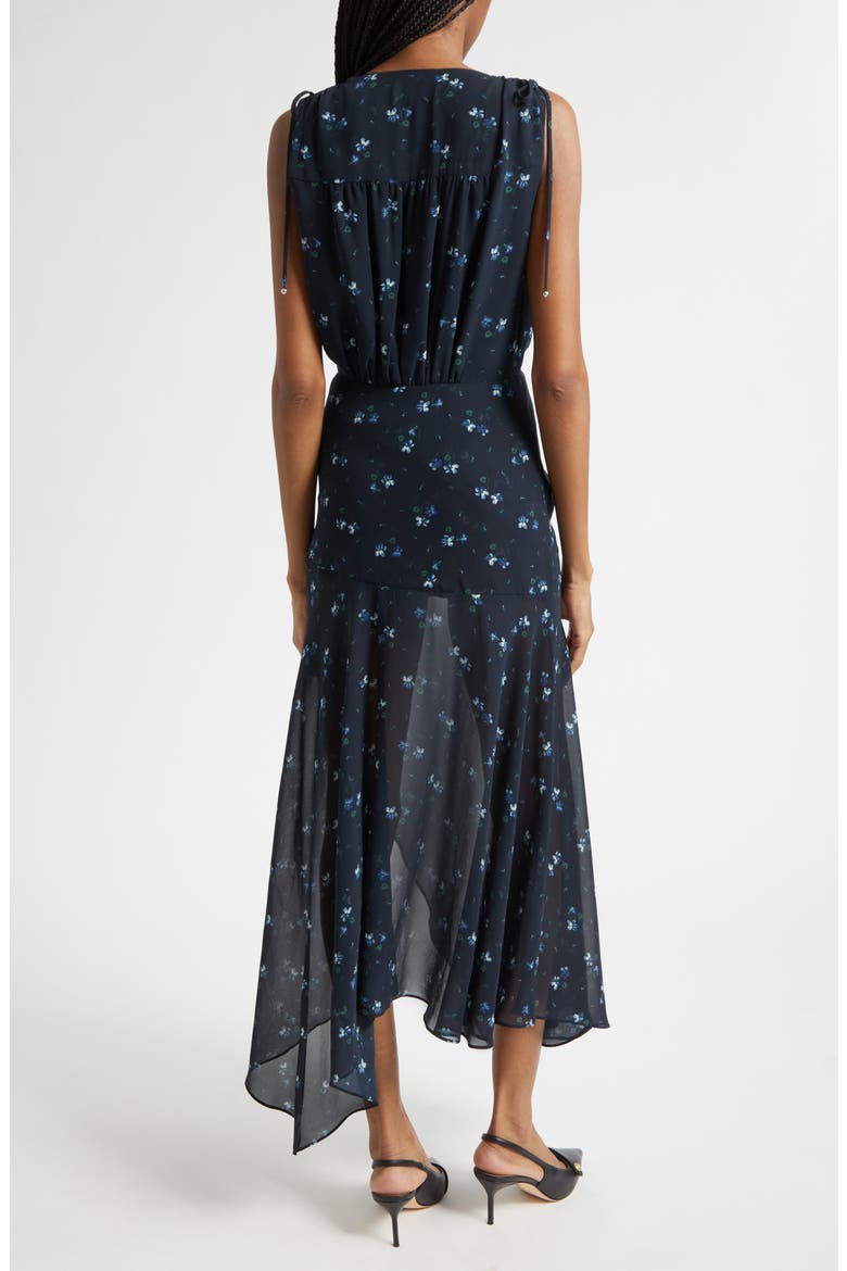 Dovima Floral Sleeveless Asymmetric Maxi Dress, Alternate, color, BLACK MULTI