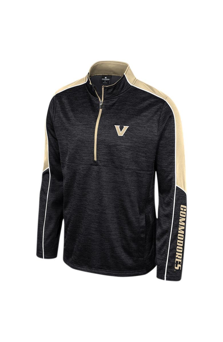COLOSSEUM Men's Colosseum Black Vanderbilt Commodores Marled Half-Zip Jacket, Alternate, color, 