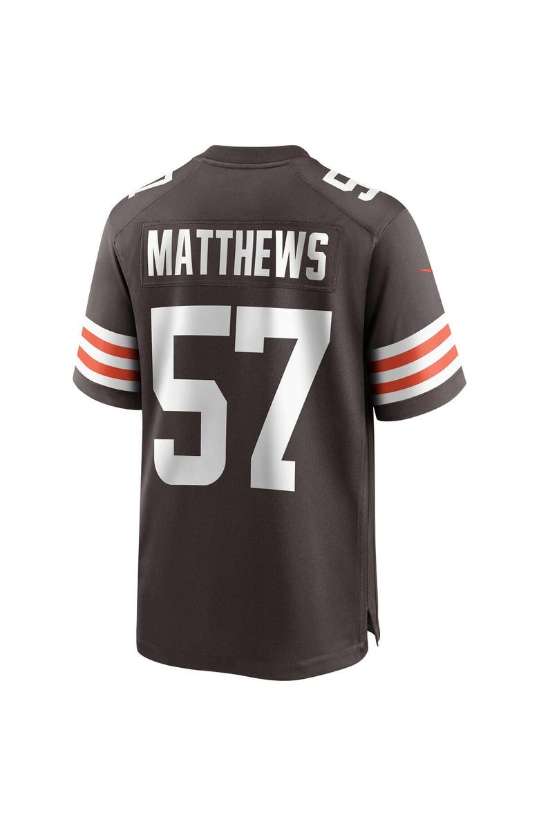 Nike Men's Nike Clay Matthews Brown Cleveland Browns Game Retired Player Jersey, Alternate, color, 