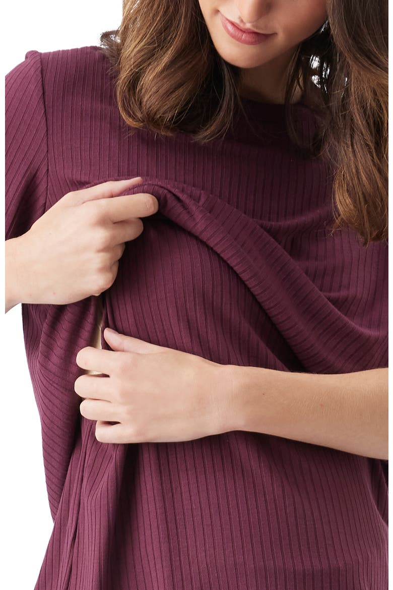 Mike Rib Nursing Top, Alternate, color, Maroon