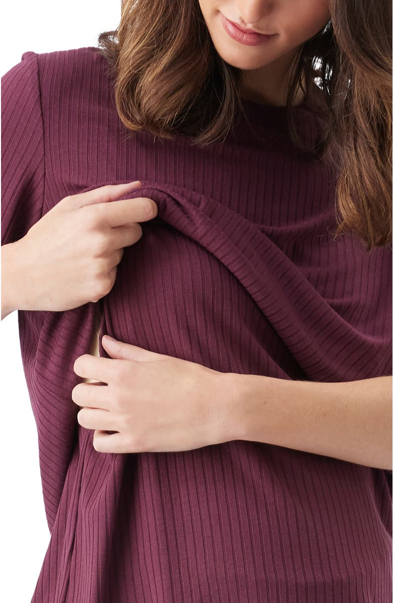 Ripe Maternity Mike Rib Nursing Top, Alternate, color, 