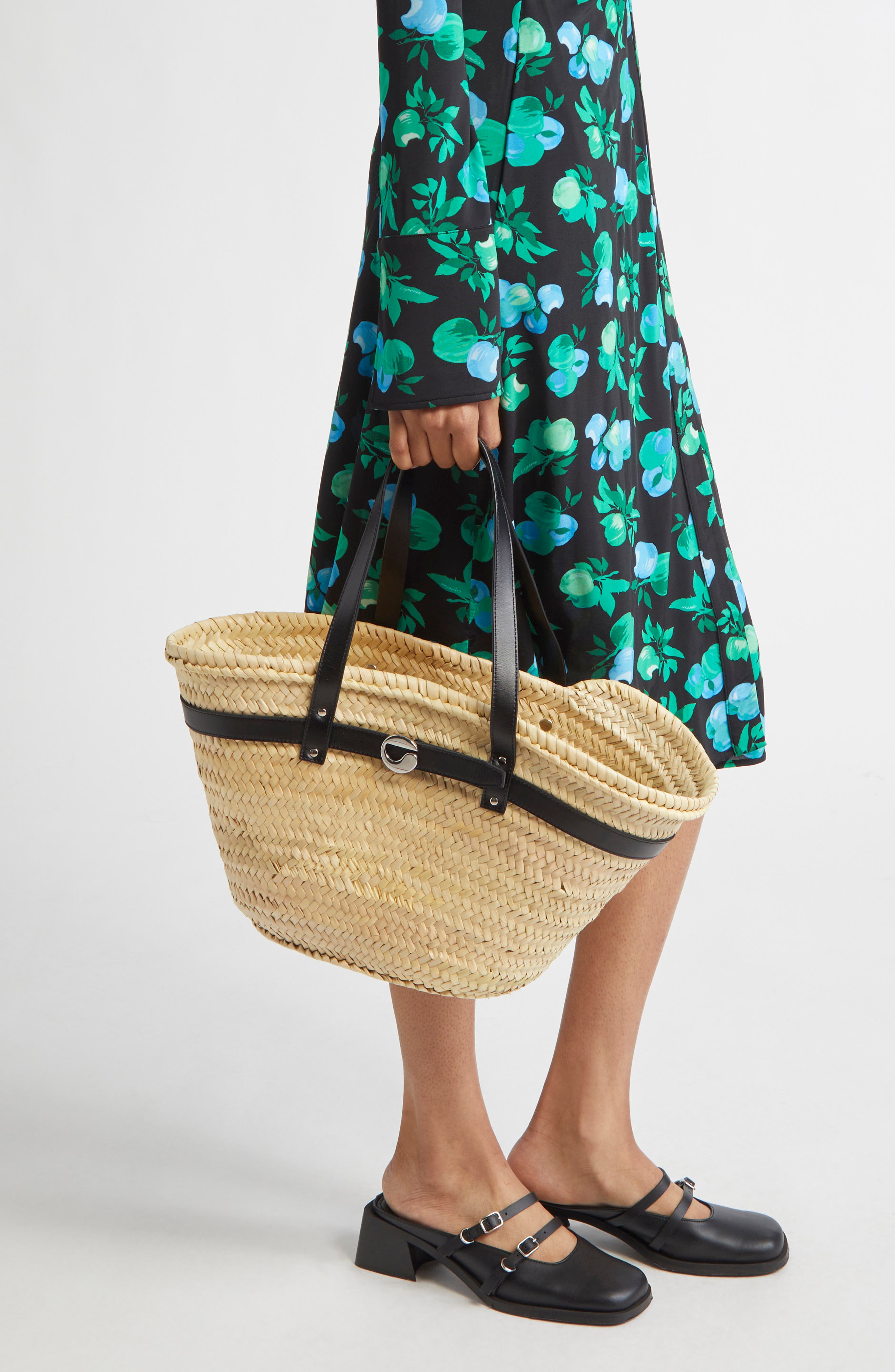 Coperni Woven Raffia Bucket Tote, Alternate, color, Beige