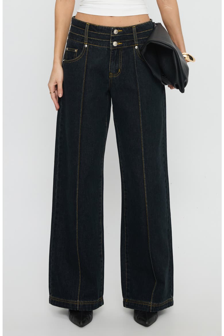 Hannalee Low Rise Wide Leg Jeans, Main, color, GRUNGE WASH