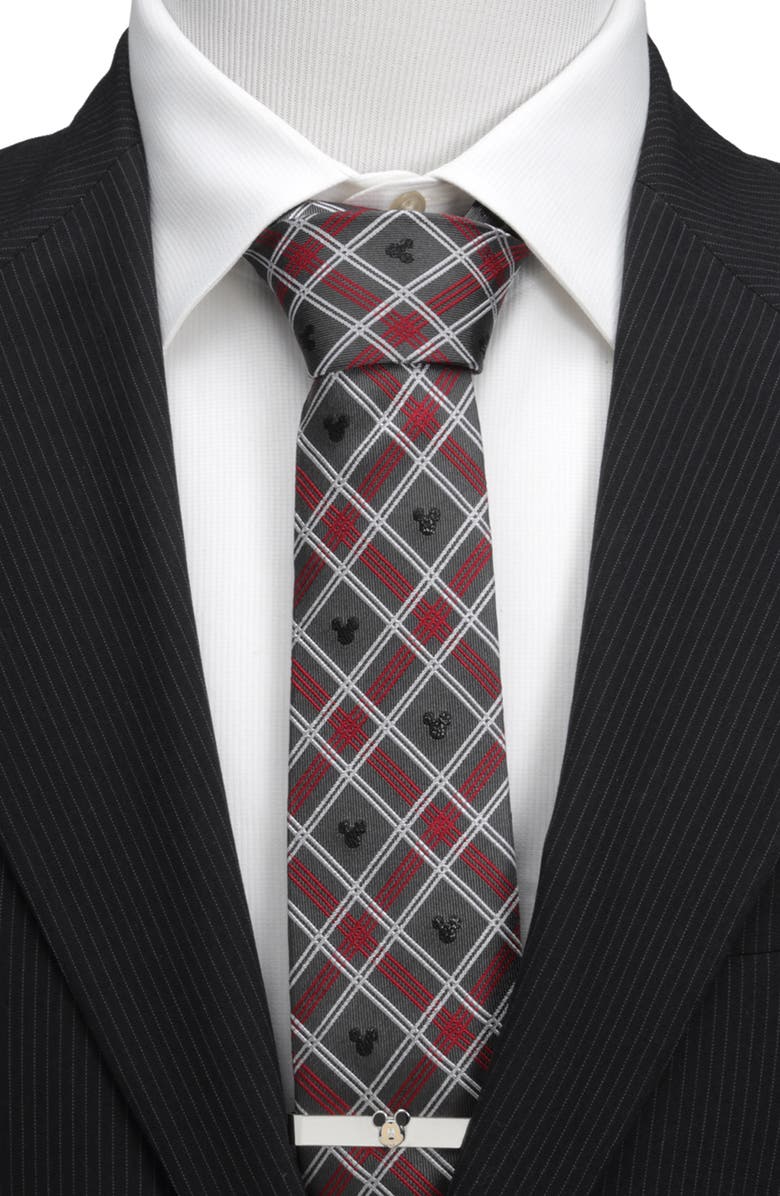 Cufflinks, Inc. Mickey Mouse Holiday Plaid Silk Tie, Alternate, color, 