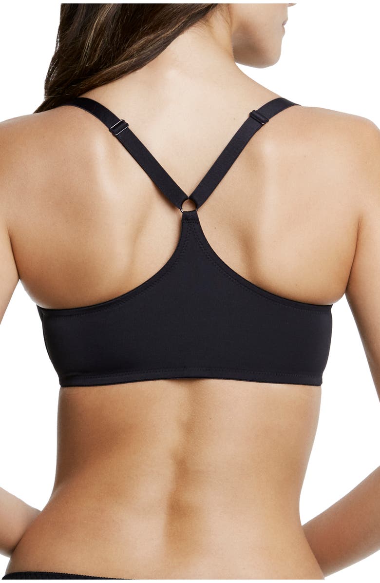 Dominique Intimates Talia Front Close Racerback Smoothing T-Shirt Bra, Alternate, color, Black