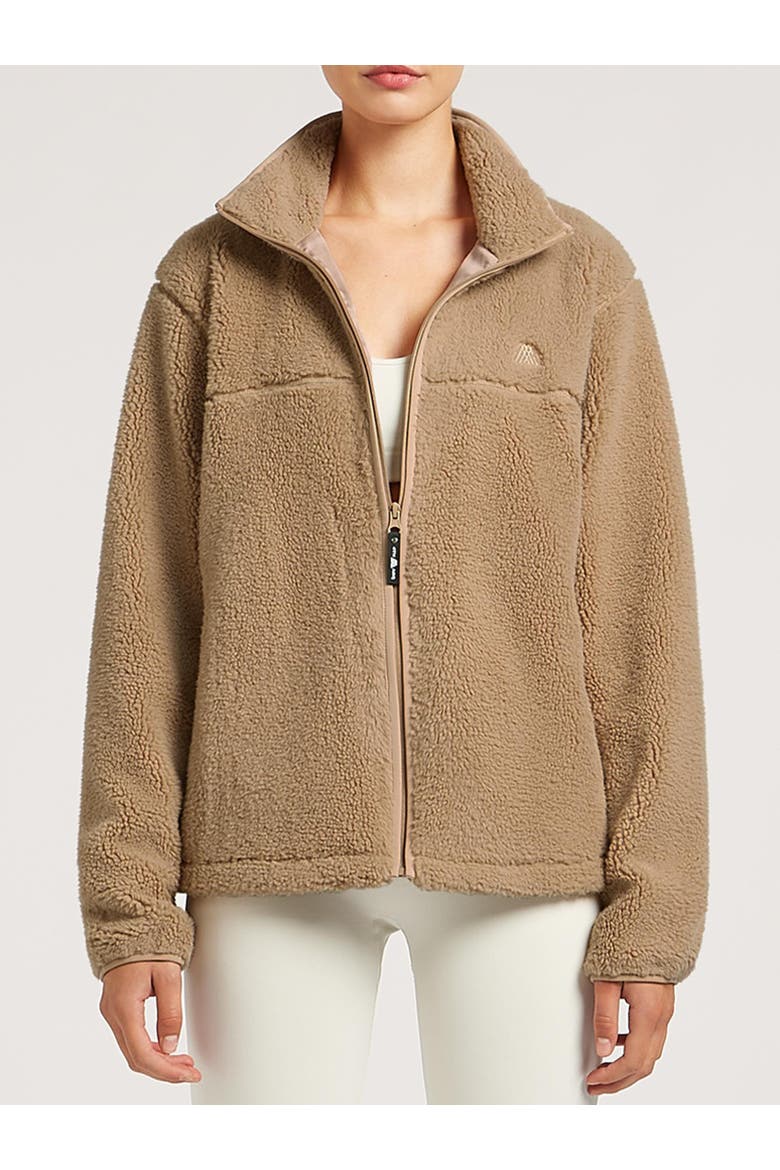Jude Long Sleeve Collared Fleece Jacket, Alternate, color, Tan