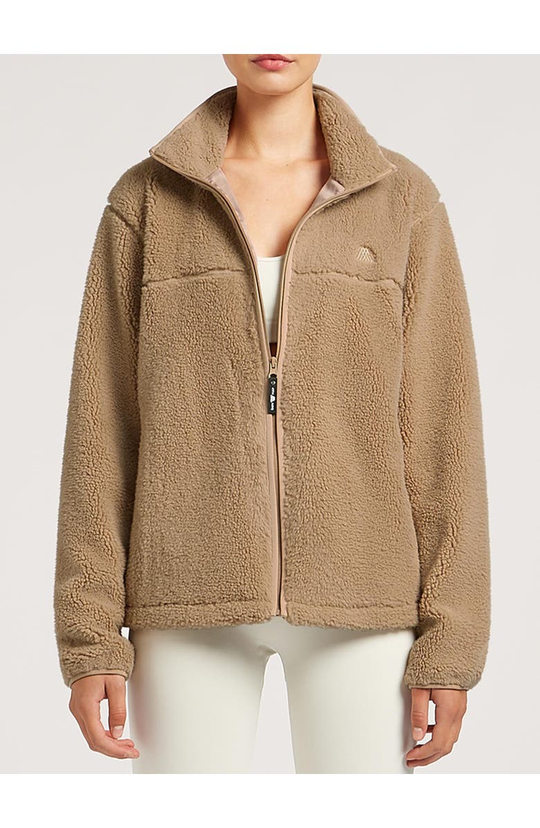 4TH ARQ Jude Long Sleeve Collared Fleece Jacket, Alternate, color, Tan