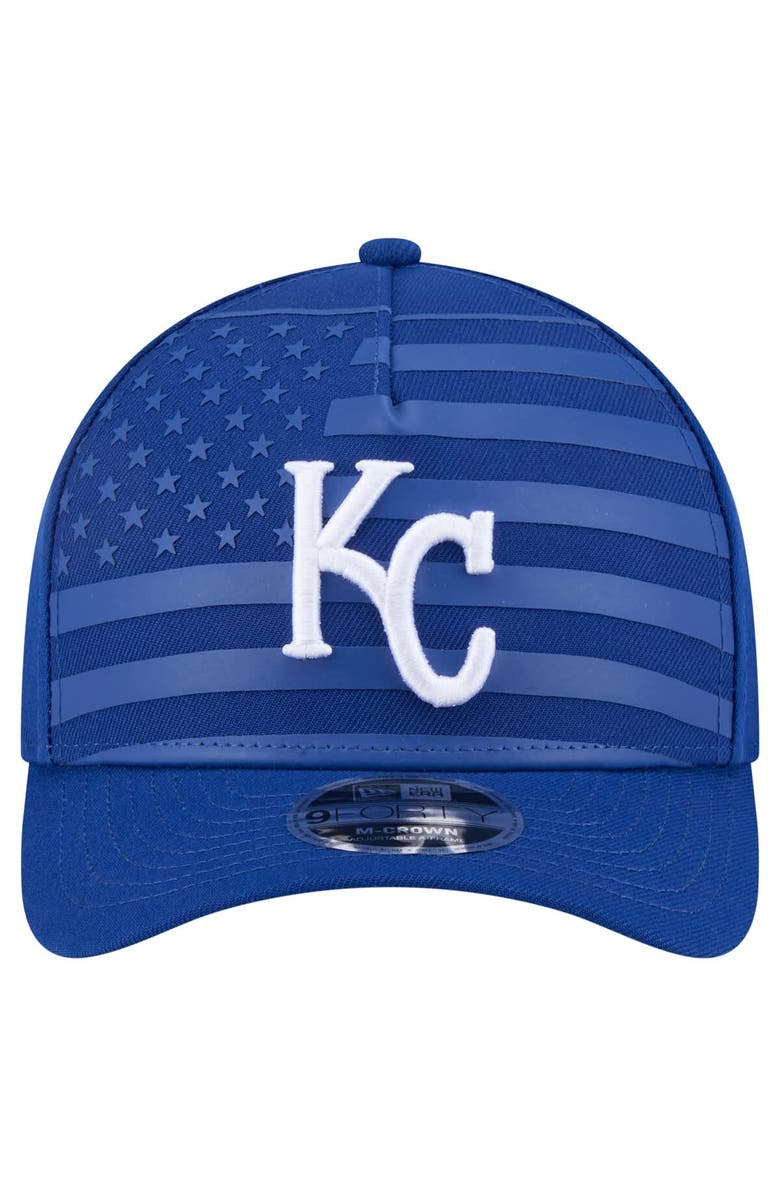 New Era Men's New Era Royal Kansas City Royals American Flag 9FORTY M-Crown A-Frame Adjustable Hat, Alternate, color, Royal
