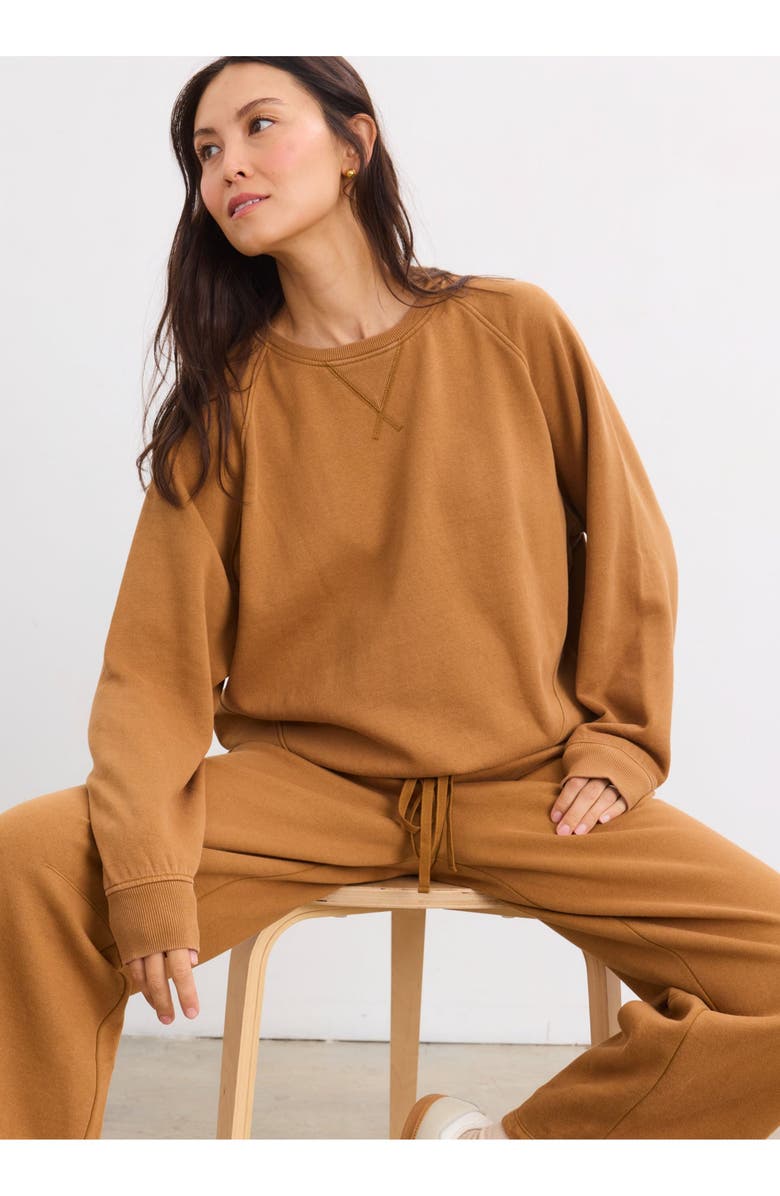 HATCH Collection The Romy Pullover Classic Sweatshirt, Alternate, color, Rubber