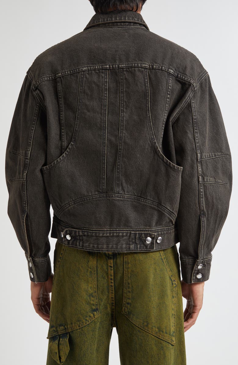Eckhaus Latta EL Redux Painted Denim Jacket, Alternate, color, Stone