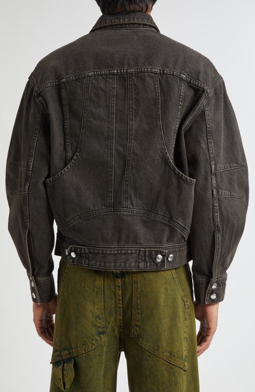 Eckhaus Latta El Redux Painted Denim Jacket In Black