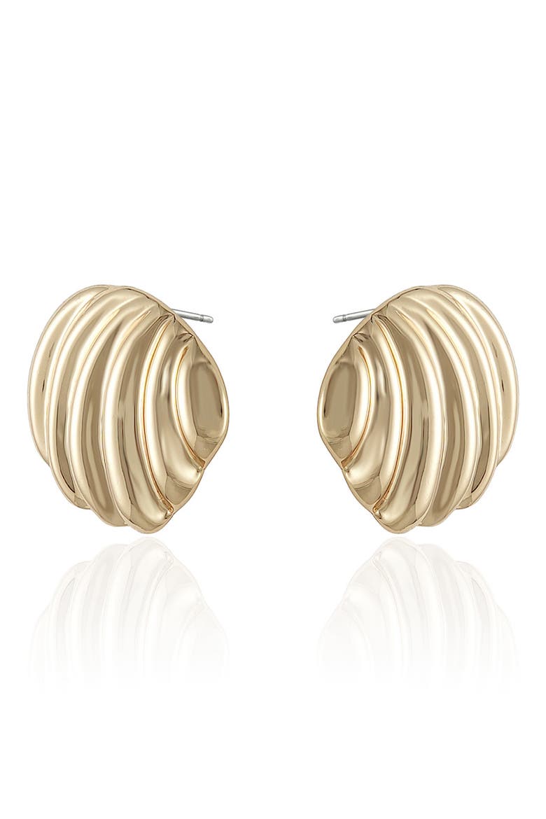 Croissant Stud Earrings, Alternate, color, GOLD