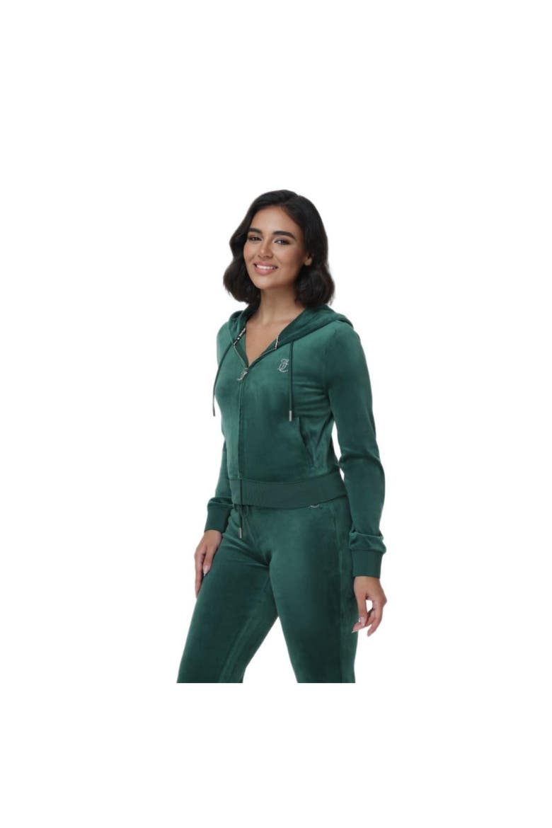 Luxe Velour Rhinestone Zip Hoodie, Junebug, Alternate, color, JUNEBUG