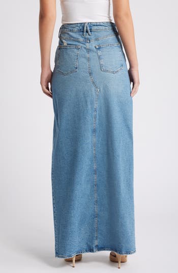 Good American Good Ease Denim Midi Skirt | Nordstromrack