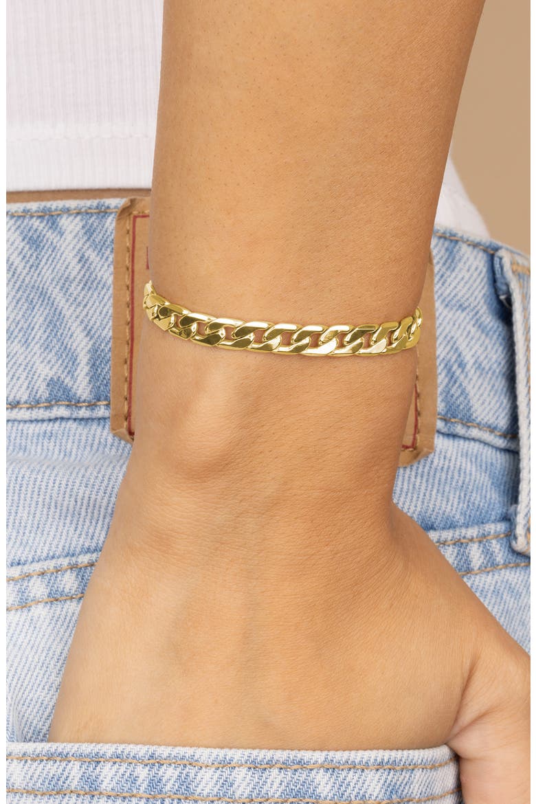 Textured Figaro Chain Bracelet, Alternate, color, GOLD