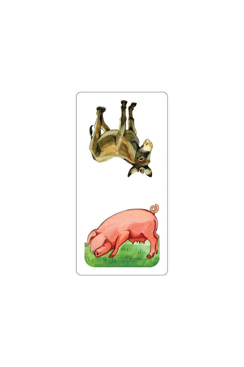 Farm Animal Dominoes Matching Card Game, Alternate, color, Multicolored
