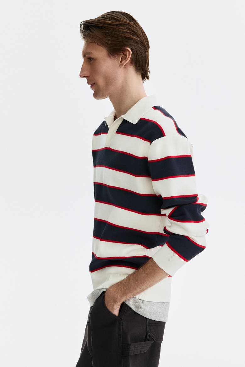 Relaxed Fit Polo Shirt, Alternate, color, Navy blue/striped