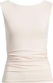 Open Edit Boat Neck Sleeveless Top
