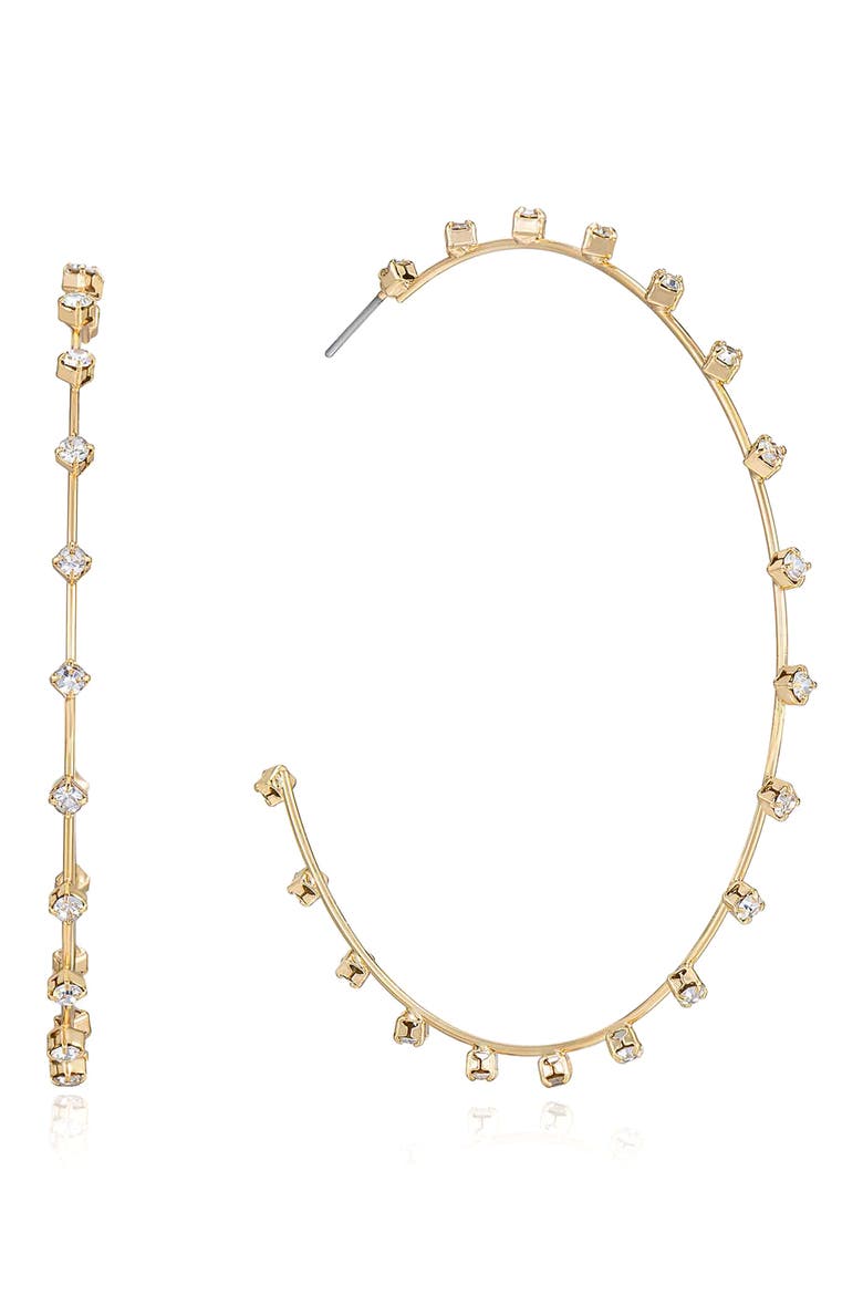 Large Sparkle Hoop Earrings, Main, color, GOLD
