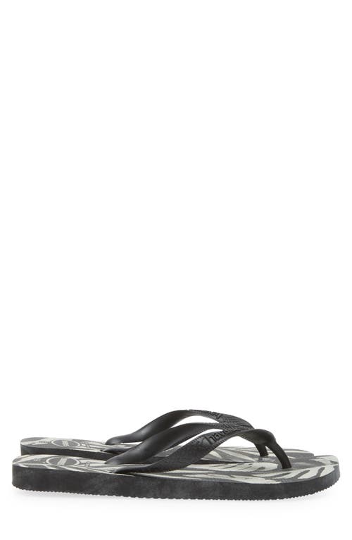 Havaianas Aloha Flip Flop In Black/black/black