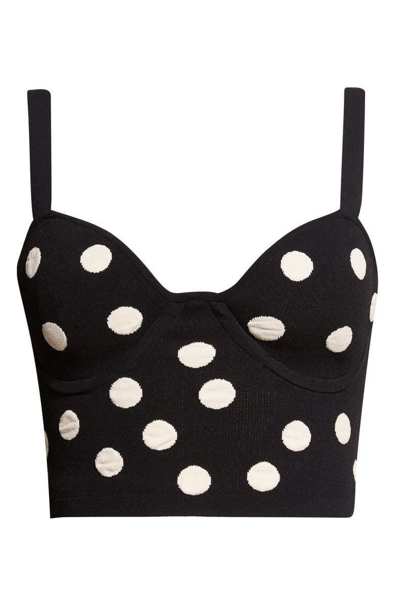 L'AGENCE Tula Polka Dot Crop Camisole, Alternate, color, Black/ Ecru Polka Dot