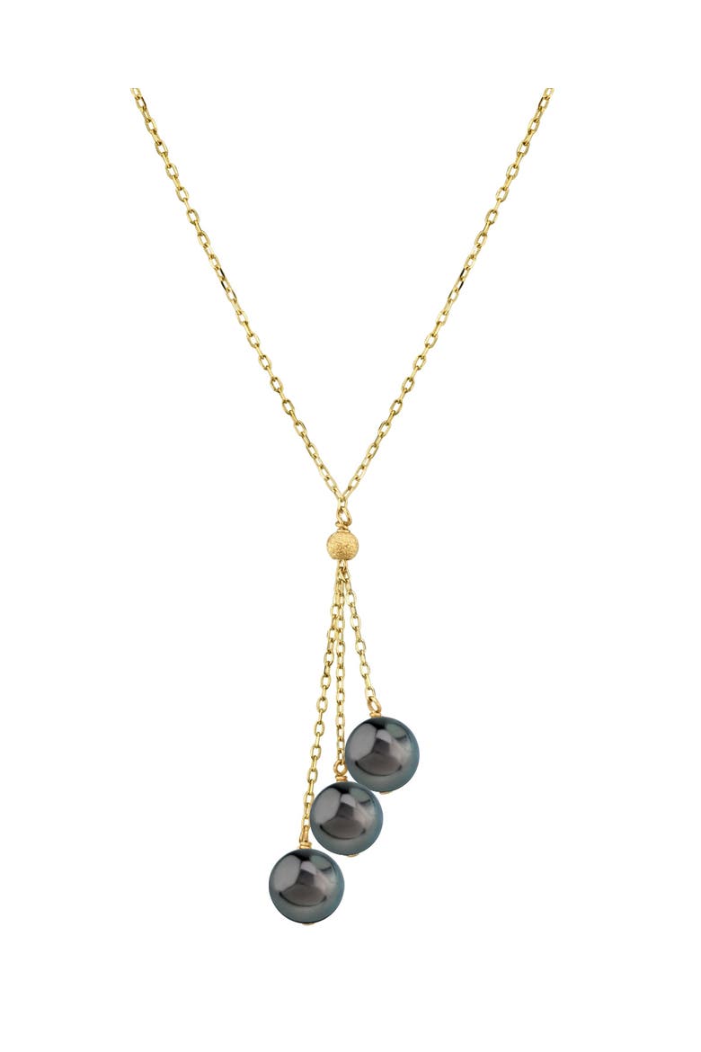 14K Gold Tahitian Pearl Tincup Cluster Pendant, Main, color, Yellow Gold