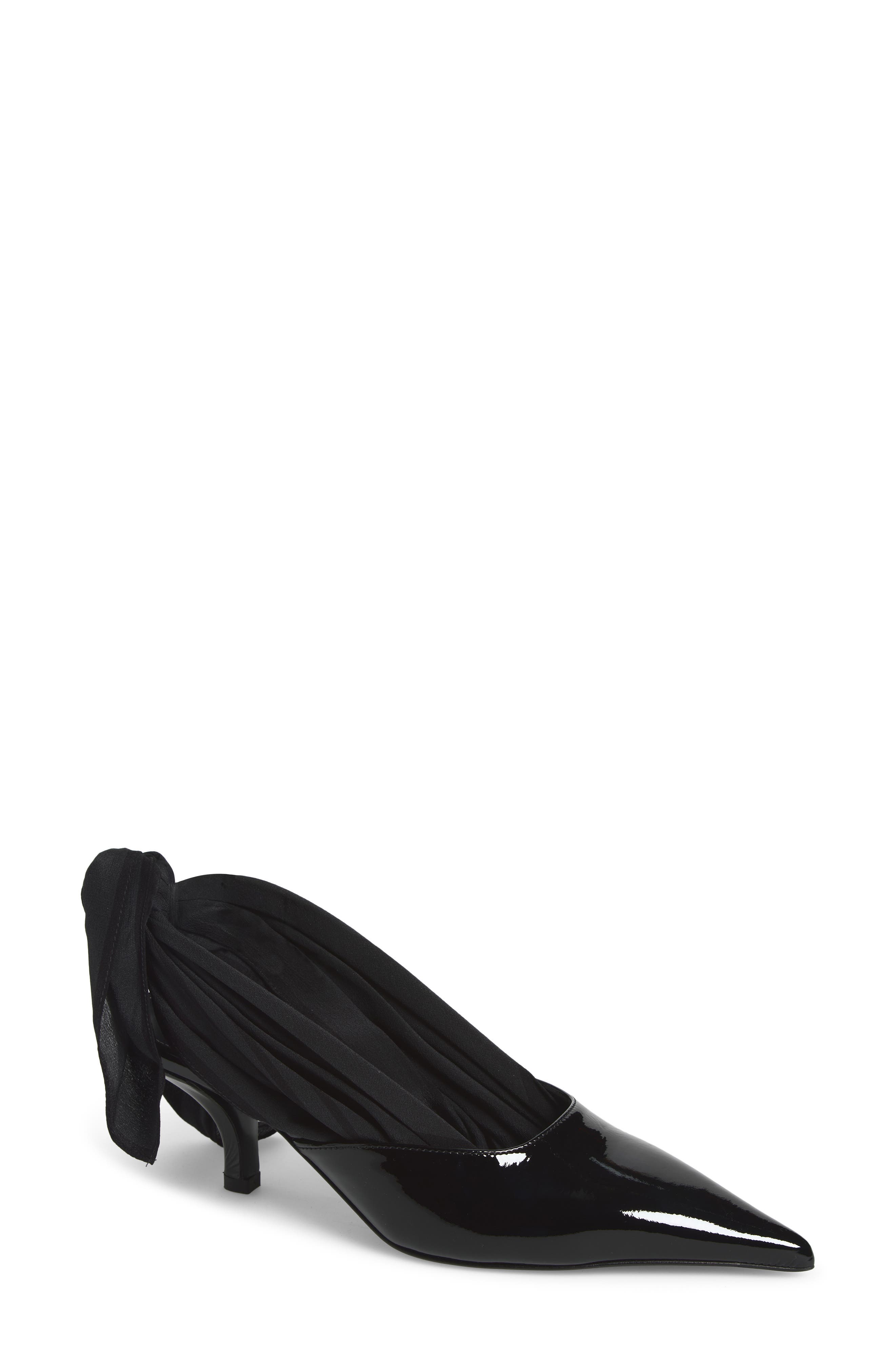 Scarf Naplack Slingback Pump, Main, color, BLACK/ BLACK