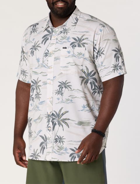 Big & Tall Tropical Print Performance Sport Shirt
