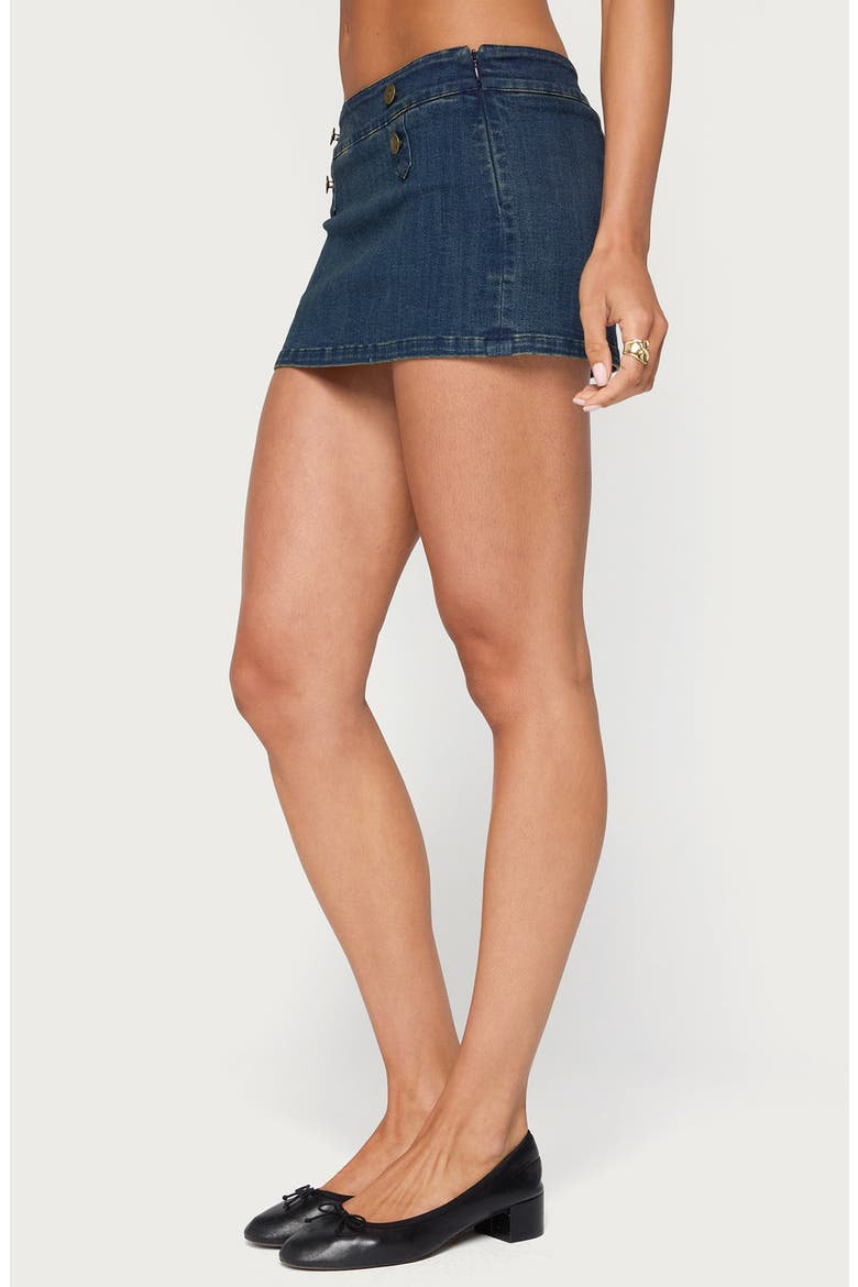 Taliyah Low Rise Denim Skort, Alternate, color, DARK-BLUE-WASHED