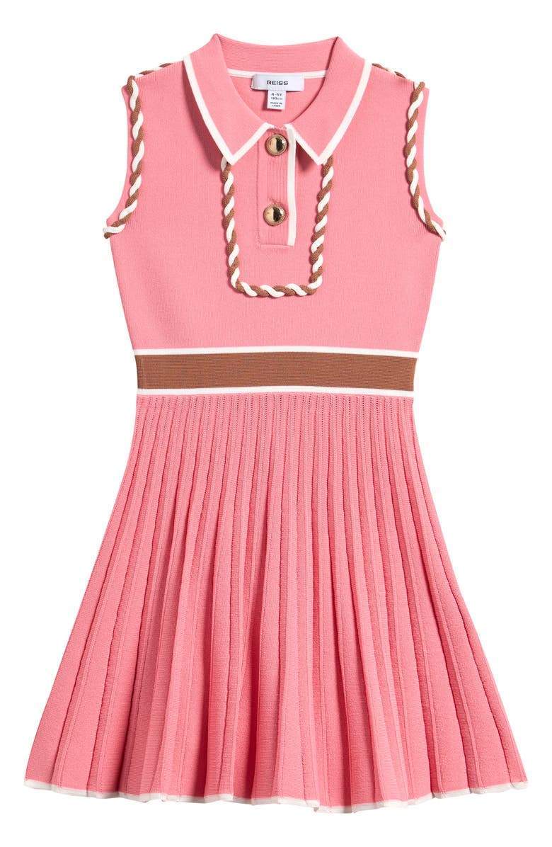 Reiss Kids' Niamh Sleeveless Sweater Dress, Main, color, Coral