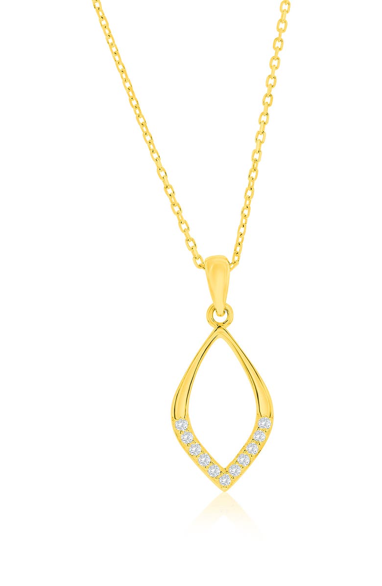 SIMONA Cubic Zirconia Marquise Stud Earrings & Pendant Necklace Set, Alternate, color, Gold