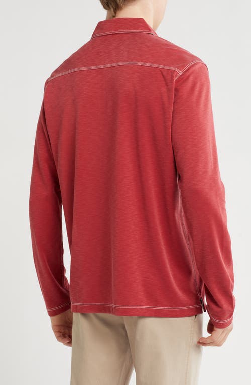 Johnston & Murphy Vintage Slub Knit Long Sleeve Polo