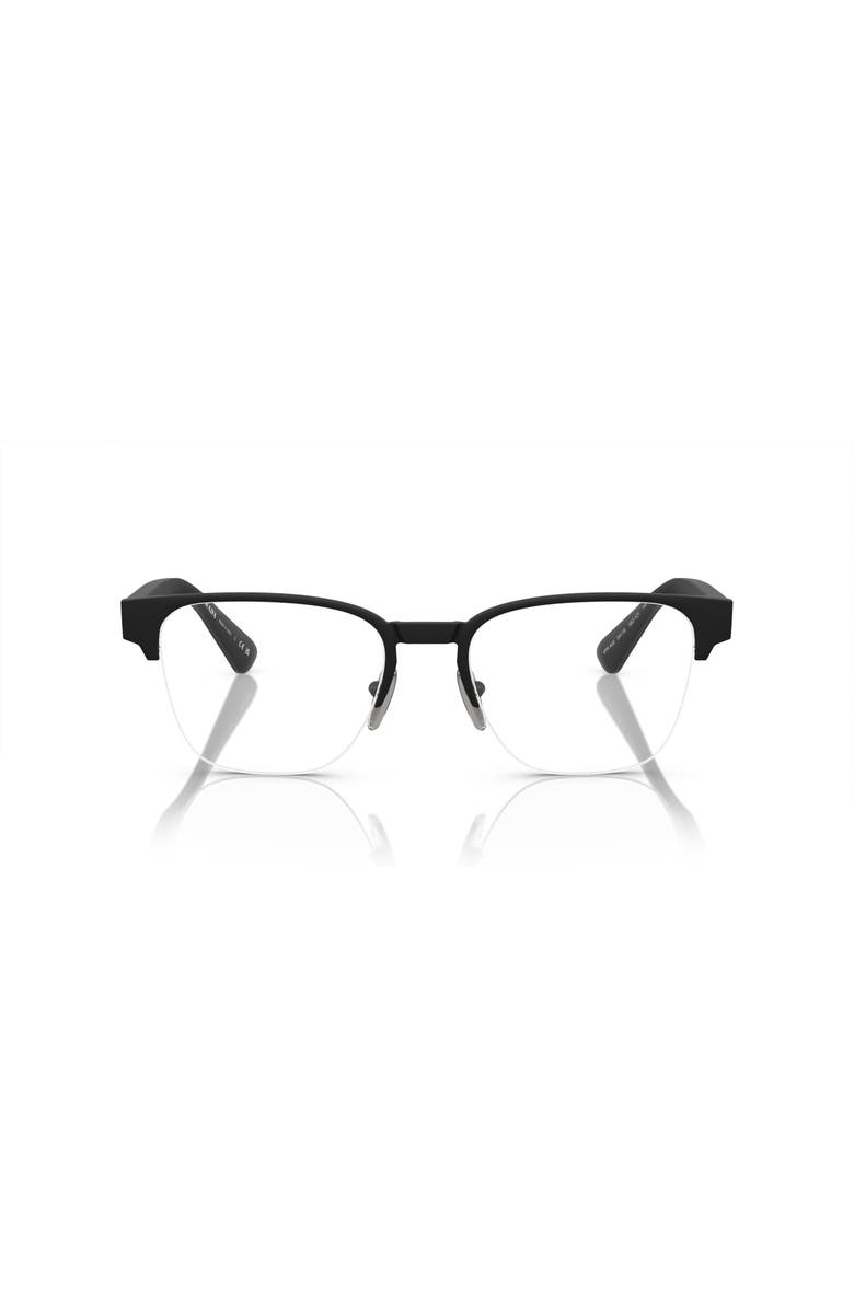 Prada 54mm Rectangle optical glasses, Alternate, color, Black
