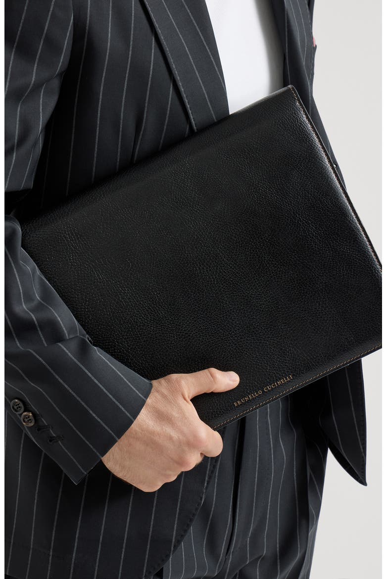 Grained calfskin document holder, Alternate, color, Black
