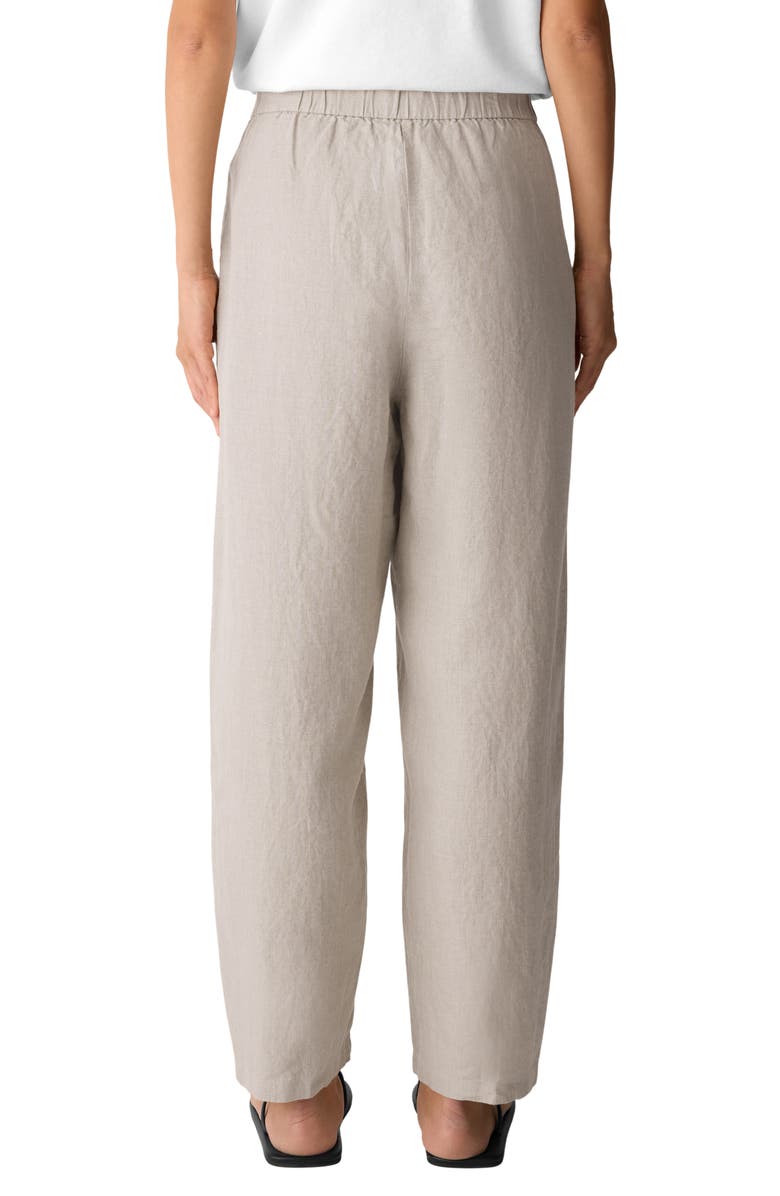 Eileen Fisher Curved Organic Linen Ankle Pants, Alternate, color, Undyed Natural