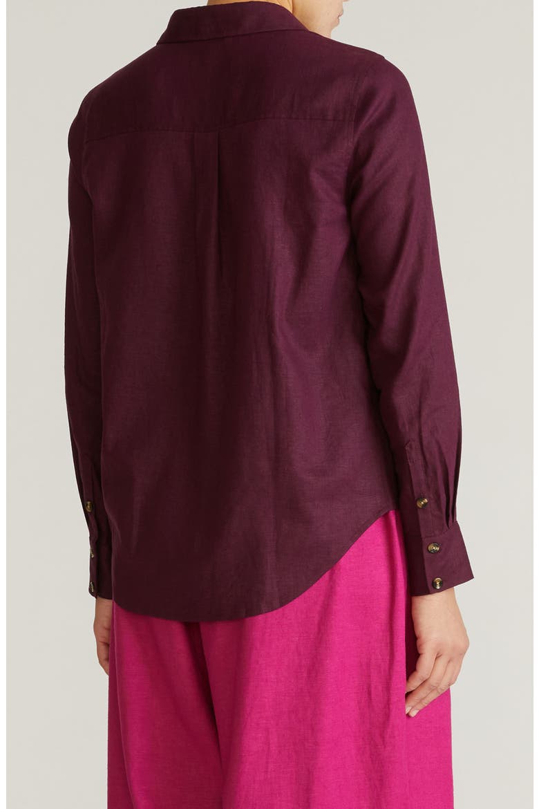 Elbe Long Sleeve Button-Up Shirt, Alternate, color, ACAI PURPLE