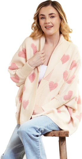 Heart Open Front Cardigan