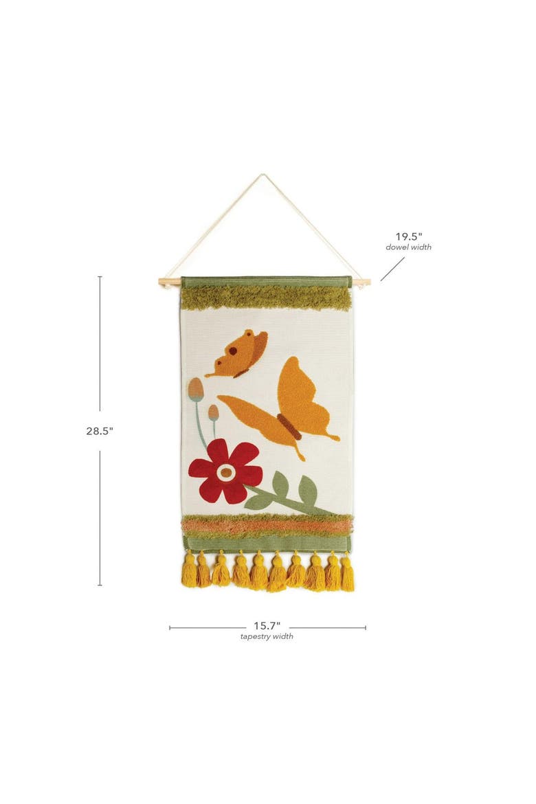 Butterfly Woven Tapestry, Alternate, color, green