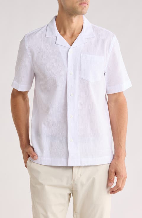 Seersucker Short Sleeve Camp Shirt