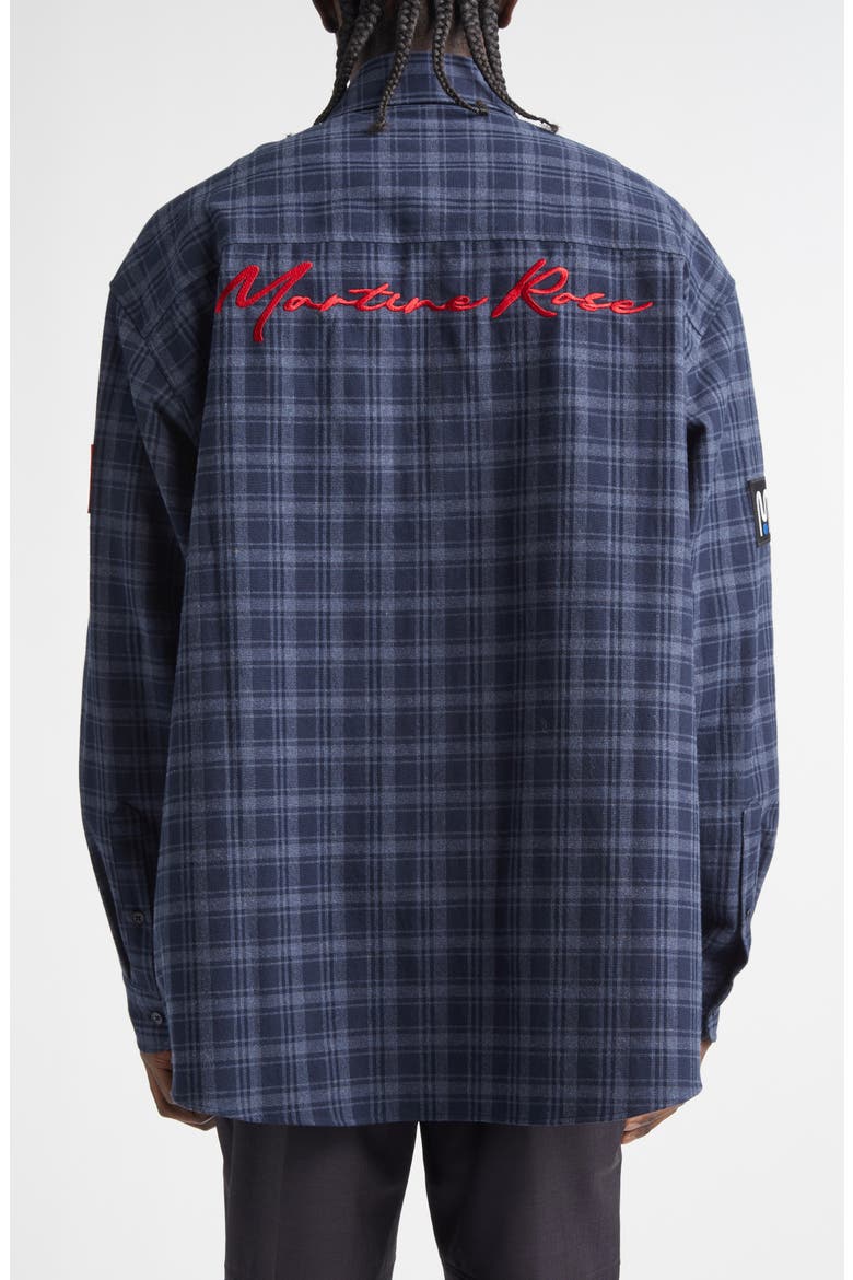 Wallet Chain Plaid Flannel Button-Up Shirt, Alternate, color, BLUE