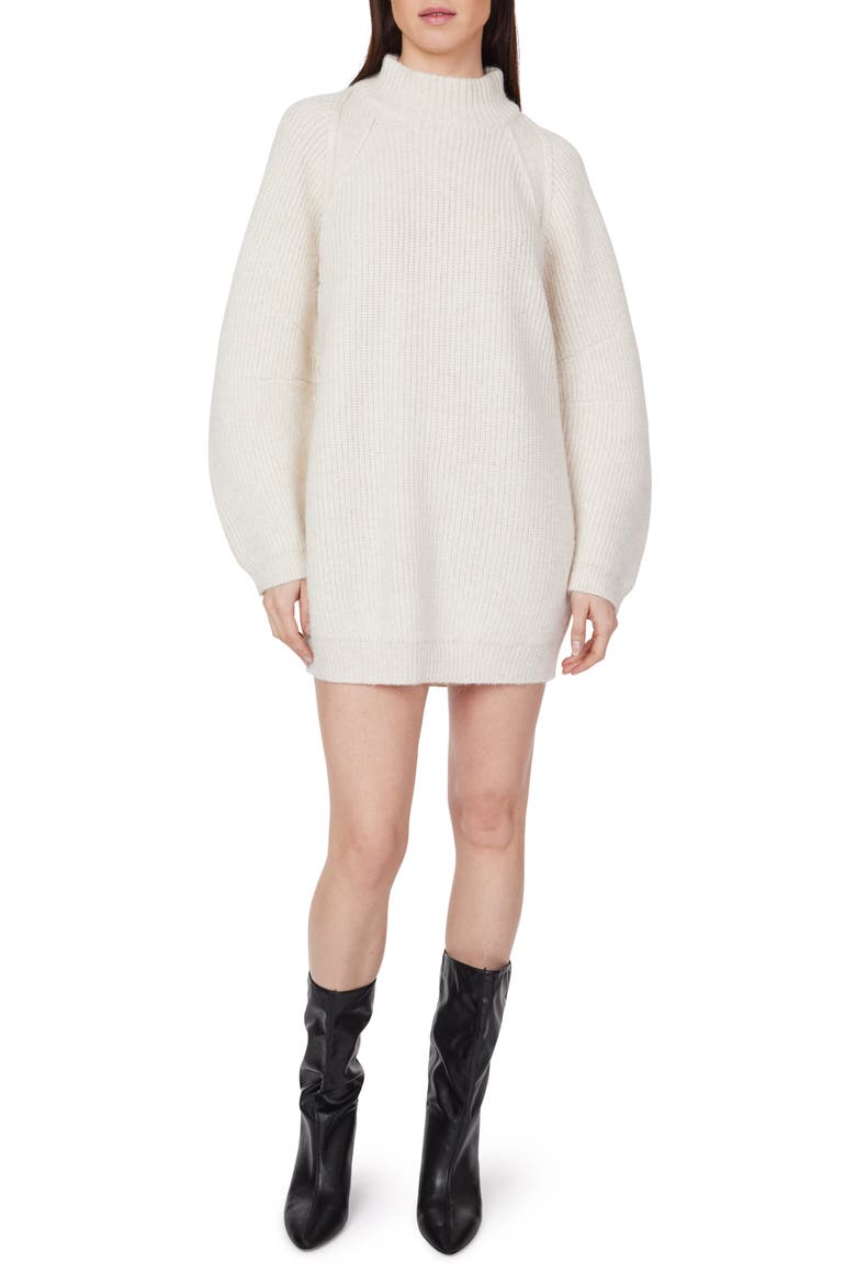 Barrel Sleeve Sweater Dress, Main, color, BIRCH