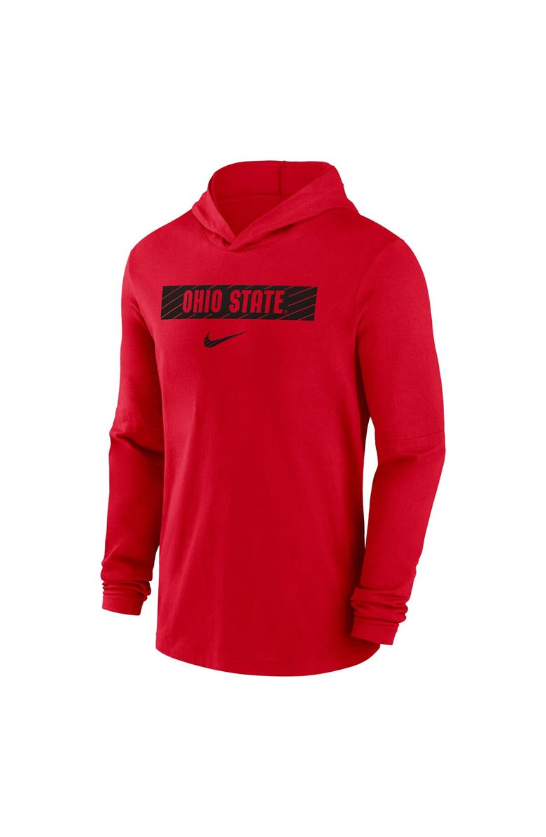 Nike Men's Nike Red Ohio State Buckeyes 2024 Sideline Hoodie Performance Long Sleeve T-Shirt, Alternate, color, 
