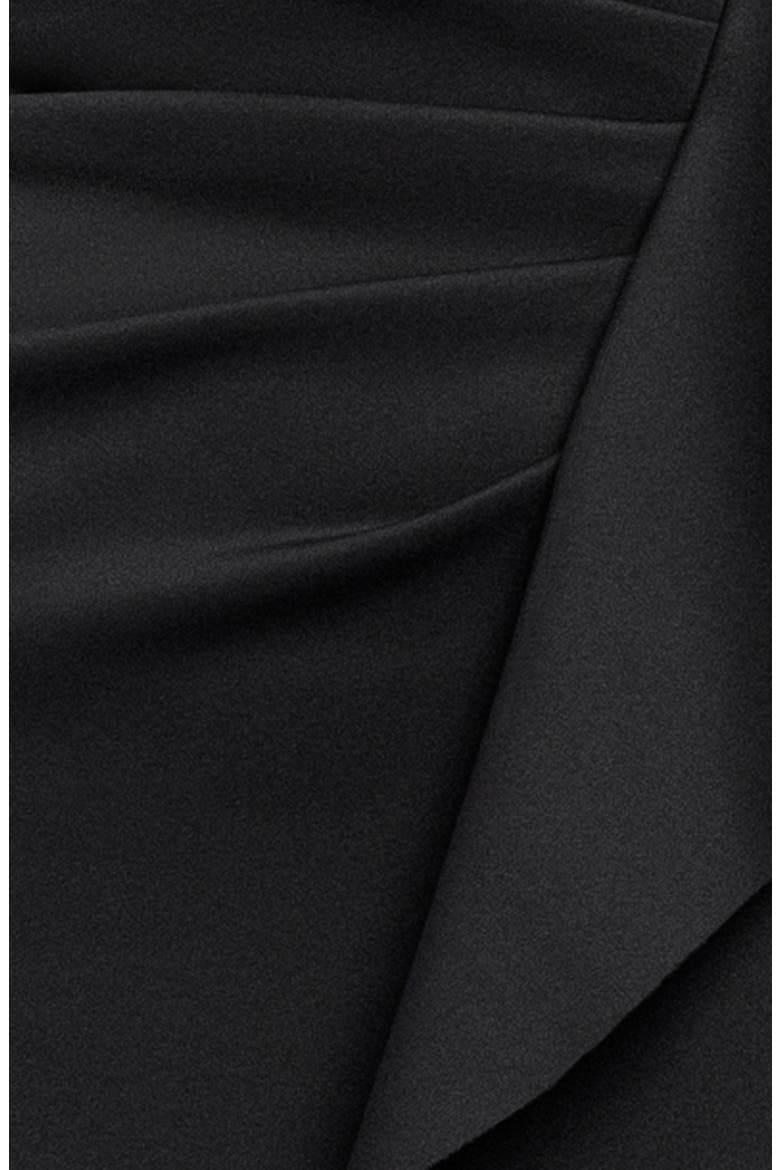 Ruffle Strapless Scuba Crepe Gown, Alternate, color, BLACK