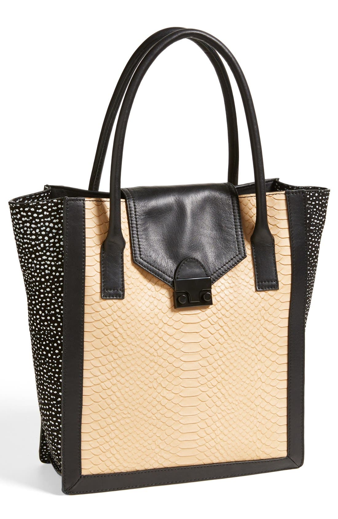 'Work' Tote, Main, color, NUDE/ BLACK